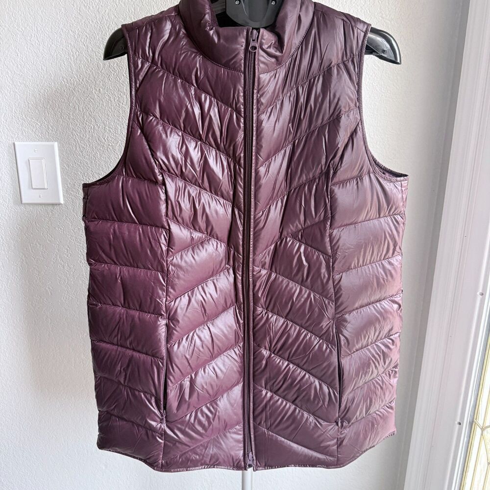 Set of 2 J. Jill Down Lightweight Quilted Puffer Packable Vests Women's Size L - Picture 3 of 11